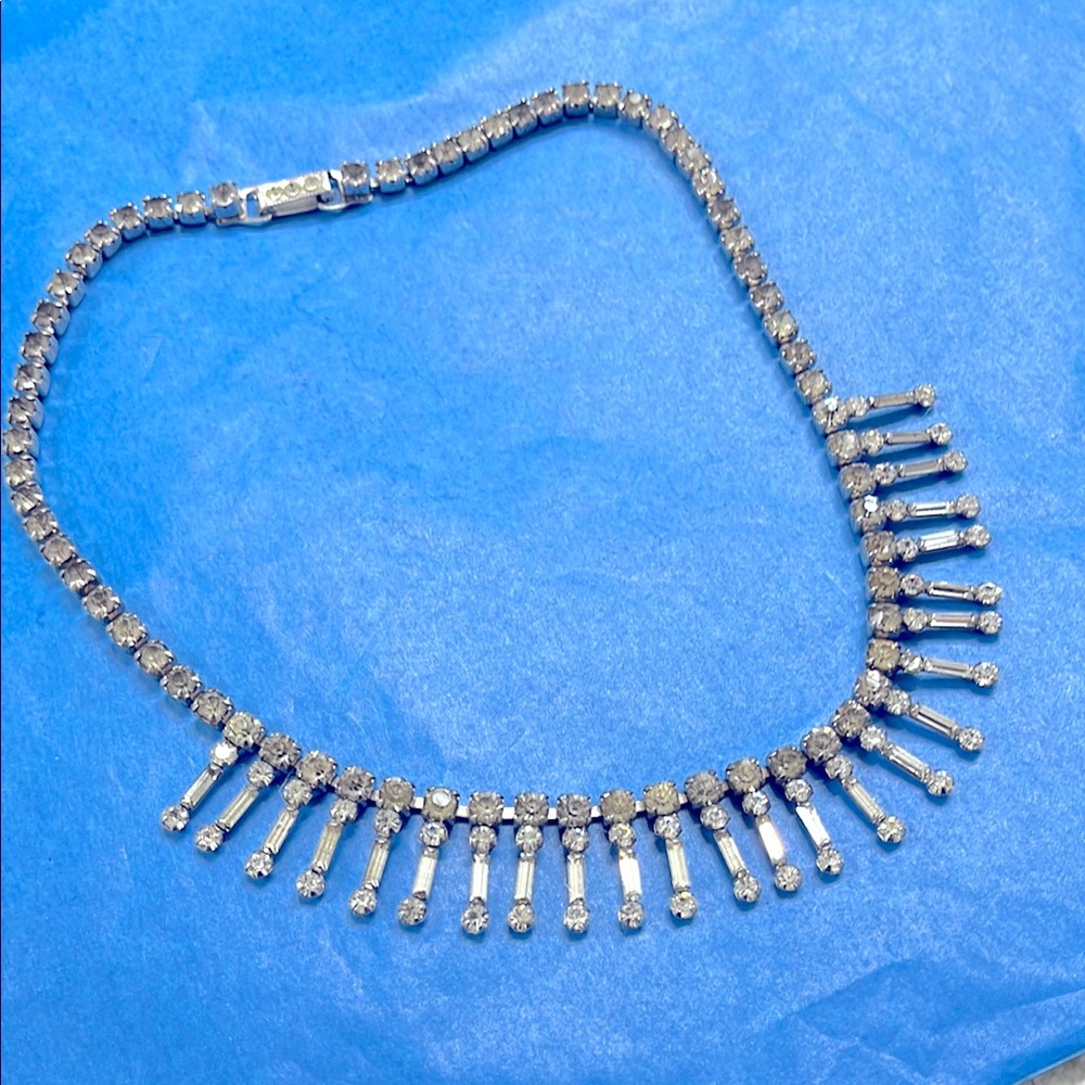 MCM Garne Necklace with Rhinestone Accents